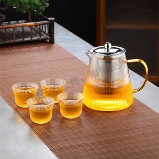 耐高温玻璃茶壶家用锤纹花茶茶水分离加厚电陶炉煮 泡茶壶2025新款