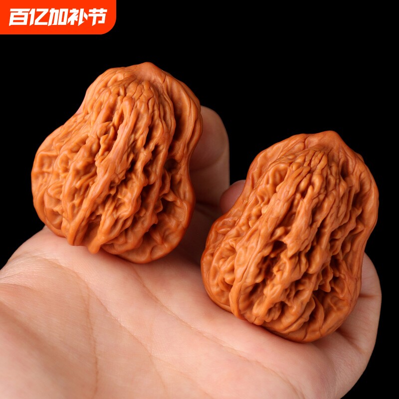 文玩野外生核桃手把件鹰嘴官帽灯笼麦穗虎头花生异形小葫芦狮子头