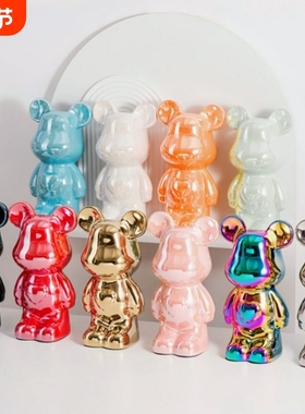 暴力熊摆件客厅轻奢高档家居电视柜酒柜新家直播间网红装饰品套装