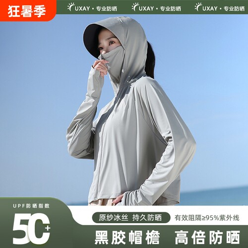 焦下防晒衣女2026新款防紫外线轻薄款透气薄纱外穿冰丝女士防晒服