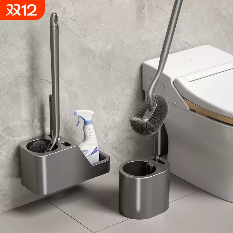 马桶刷无死角家用2025新款高级感带底座置物架壁挂一套洗厕所神器