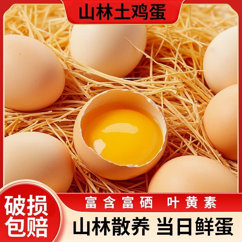 30个正宗散养土鸡蛋现捡新鲜草鸡蛋柴鸡蛋笨鸡蛋笨鸡蛋整箱批发价