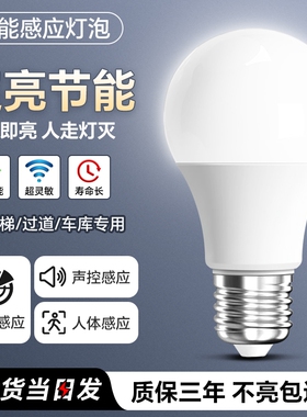 感应灯声控灯人体雷达红外线楼道楼梯走廊过道智能声光控灯泡夜间