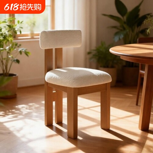 北欧实木餐椅家用现代简约靠背椅子餐厅酒店高级感餐桌椅吃饭凳子