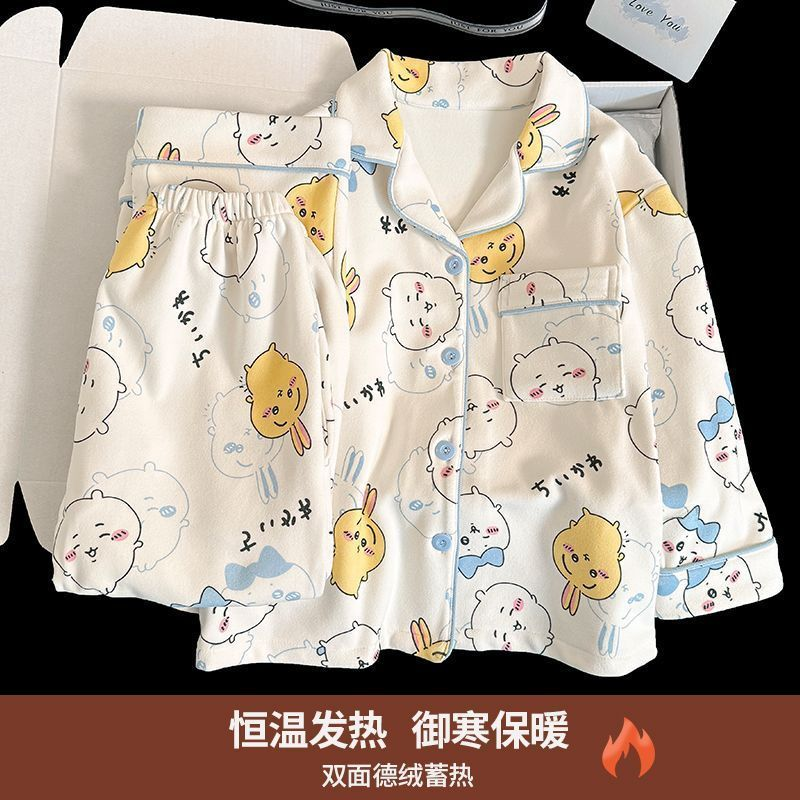 女童睡衣春秋款长袖女家居服套装