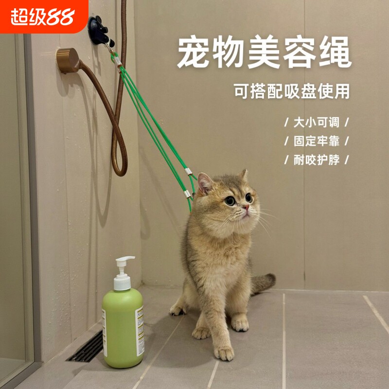 狗狗洗澡固定绳宠物美容台吊绳挂绳防跑防抓猫咪洗澡固定神器吸盘