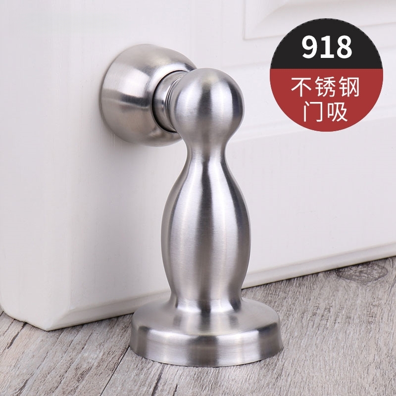 门吸打孔新款304不锈钢强磁吸门阻器卫生间防撞门碰门挡器地吸