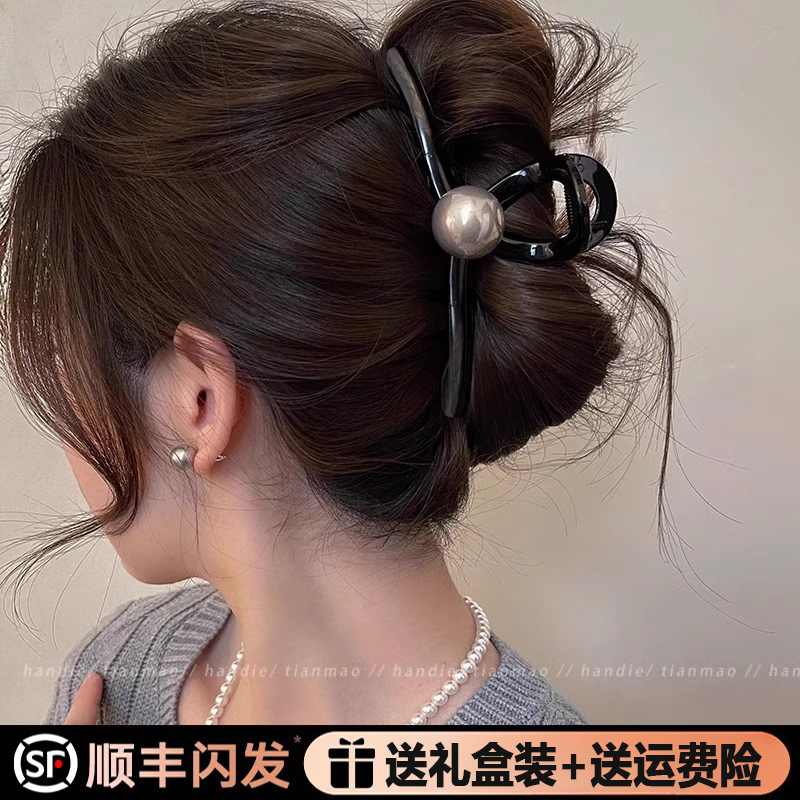 抓夹女2025大号发量多夹子头饰发夹女后脑勺高端鲨鱼夹新款高级感