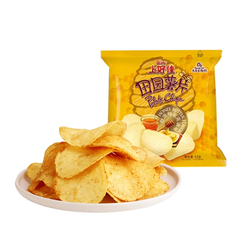 上好佳田园薯片12g小包装蜂蜜黄油味办公室休闲解馋小零食品