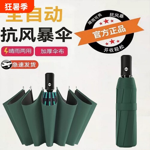 女自动男士全自动大号女生高颜值雨伞双龙骨全收伞晴雨两用黑色