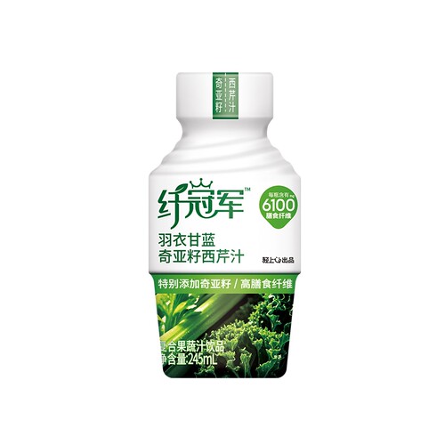 轻上纤冠军羽衣甘蓝果蔬汁饮品奇亚籽西芹汁含膳食纤维饮料整箱装