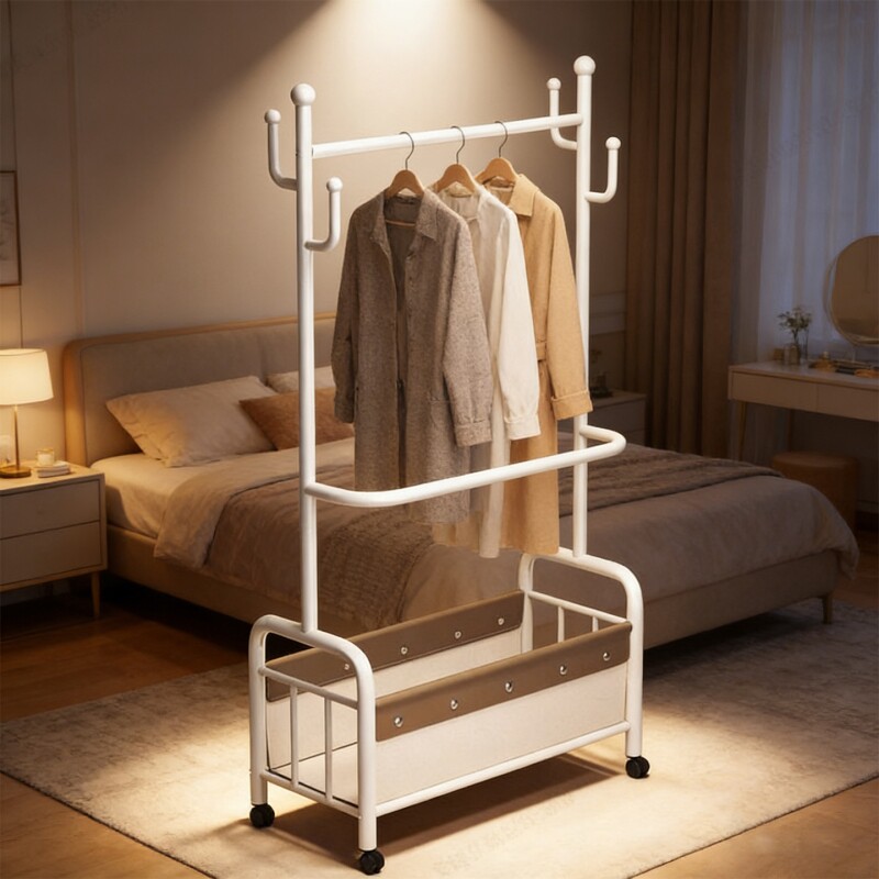 衣帽架落地卧室挂衣架家用多功能晾衣架室内可移动轻奢收纳置物架
