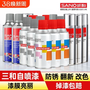 三和自喷漆防锈金属漆塑料家具木器漆涂鸦墙面黑色白色手摇喷漆