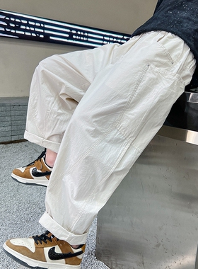 男童夏装裤子2024薄款儿童防蚊裤夏季新款长裤中大童白色休闲裤潮