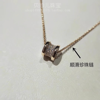 小蛮腰弹簧项链镀黑陶瓷小红人慈善款情侣锁骨链不掉色白金高级感