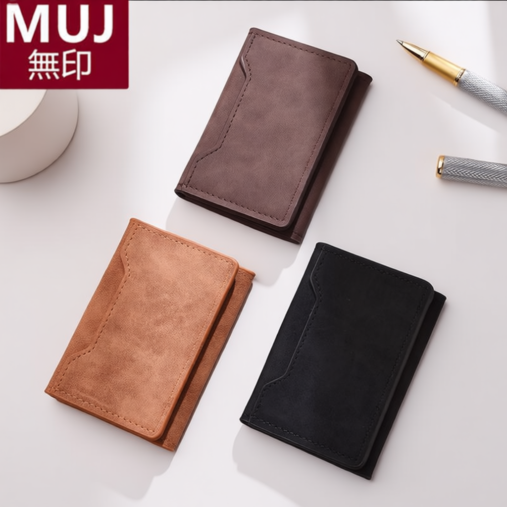 無印MUJ便携卡夹超薄款一体防磁卡包简约竖款短款证件卡位三合一