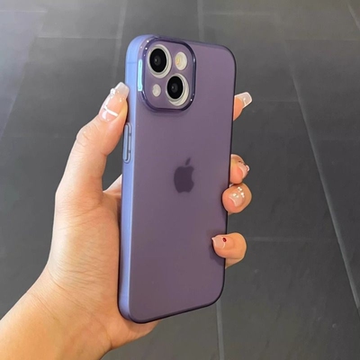 苹果13手机壳新款【手感好，薄至隐形】超薄磨砂糖果色tpu适用16promaxiPhone15全包软硅胶/14plus男女防摔外