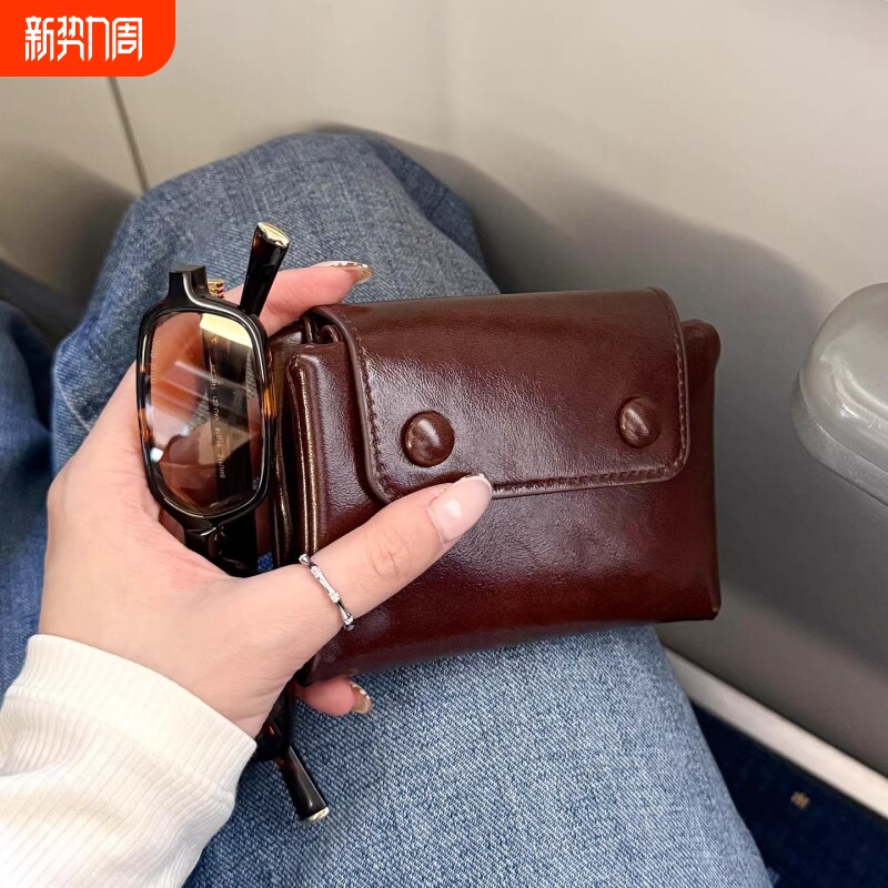 2026新款小众韩系软糯复古小眼睛零钱包多功能一体证件收纳卡包