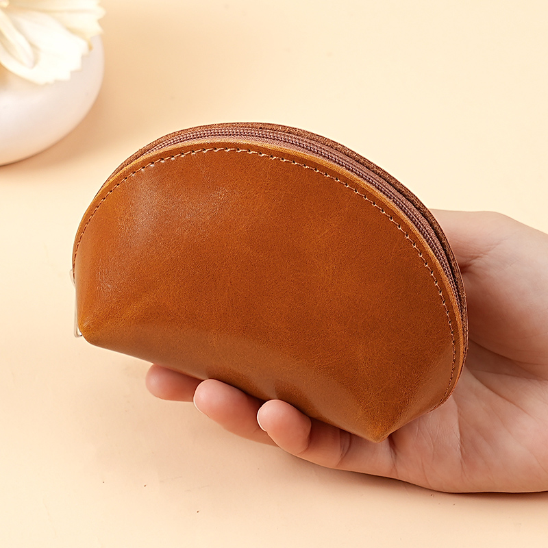 复古小钱包女款迷你贝壳形耳机硬币口红钥匙收纳包零钱小巧大容量