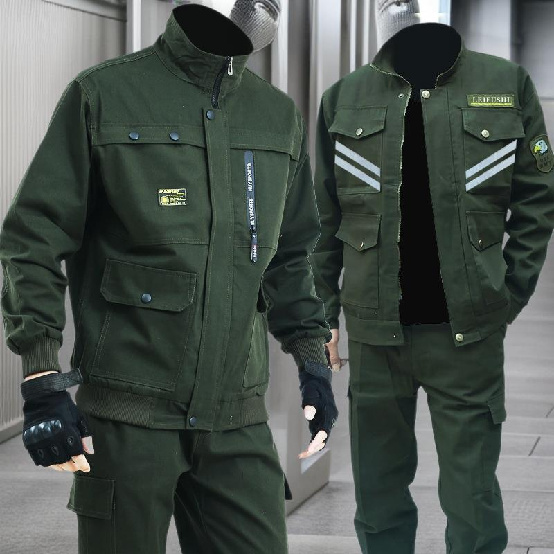 耐磨工作服套装男劳保服春秋季加厚电焊工服防烫建筑工地工装上衣