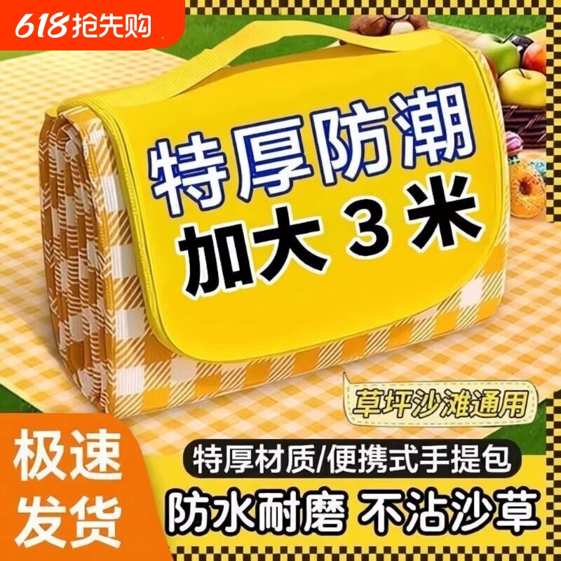 野餐垫防潮加厚户外地垫春游露营防水ins便携垫子草坪野炊坐垫
