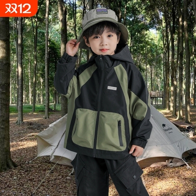 男童冲锋衣2025新款春秋季童装女孩上衣户外防风休闲儿童外套潮
