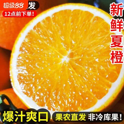 正宗夏橙脐橙春橙秭归橙子当季新鲜水果整箱果冻甜榨汁大果现摘