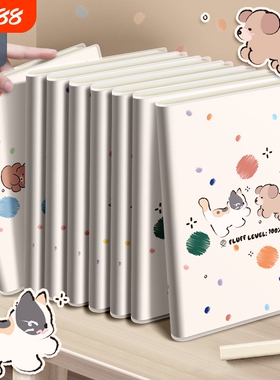 梦瑾笔记本卡通可爱风加厚新款本子学生专用高颜值肤感b5胶套本课堂笔记考研加厚软皮日记本记录a5办公记事本