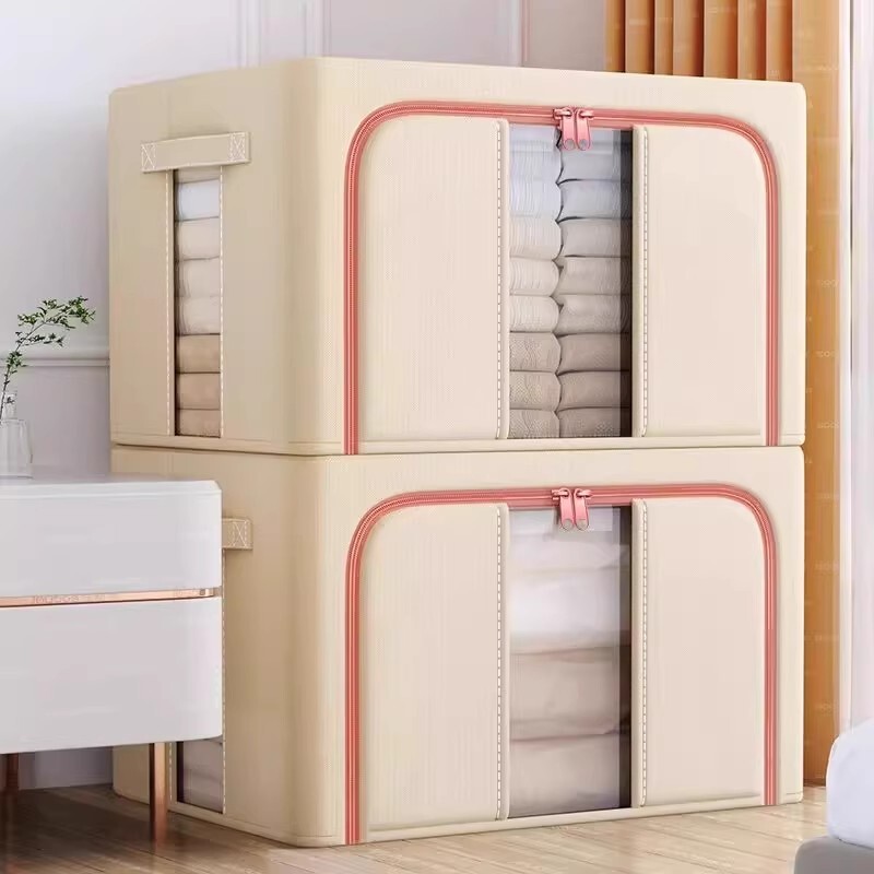 布艺衣服收纳箱衣物折叠家用百纳箱整理盒储物箱子衣柜收纳筐超大