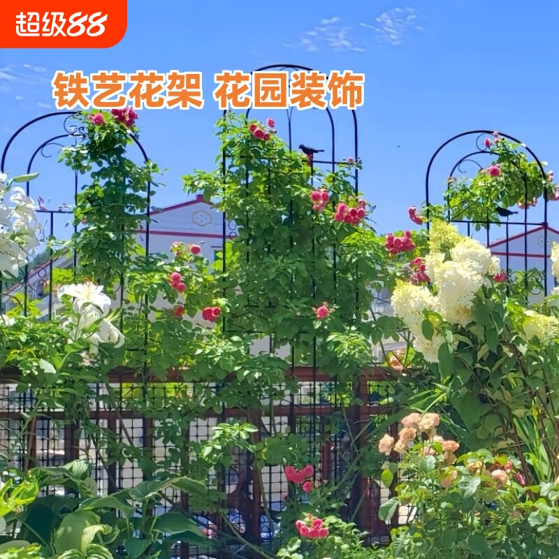 户外铁艺花园黑色花架|千人回购图片