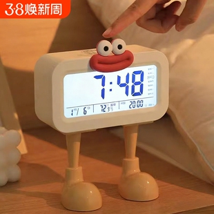 钟表桌面台式闹钟学生专用电子时钟2025小夜灯显示夜光报时静音
