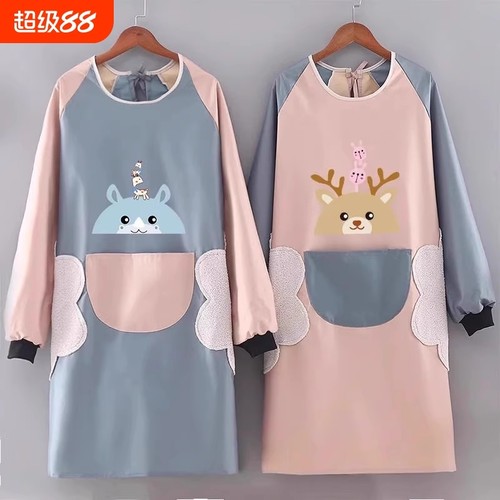 长袖围裙厨房家用2025新款高级感年轻款做饭罩衣防脏防水防油擦手