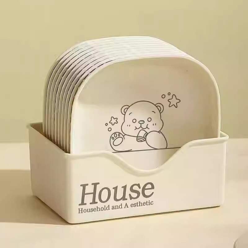 吐骨碟家用桌面吐骨头盘碟垃圾渣盘食品级轻奢塑料小菜碟底座收纳