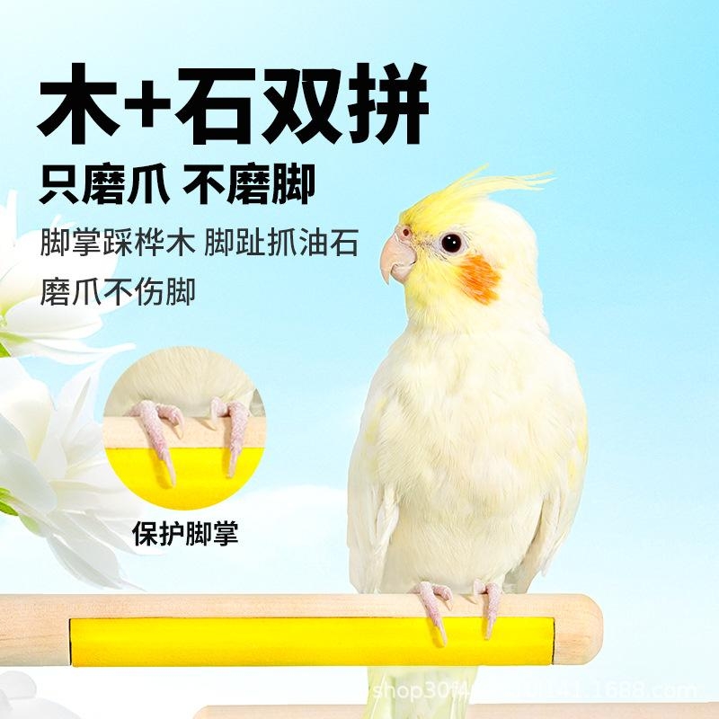 鹦鹉双面磨爪棒磨砂站杆站架玄凤虎皮牡丹小太阳啃咬玩具用品站棍