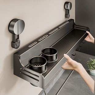 吸盘厨房置物架壁挂式筷子刀架一体多功能家用品收纳架免打孔刀具