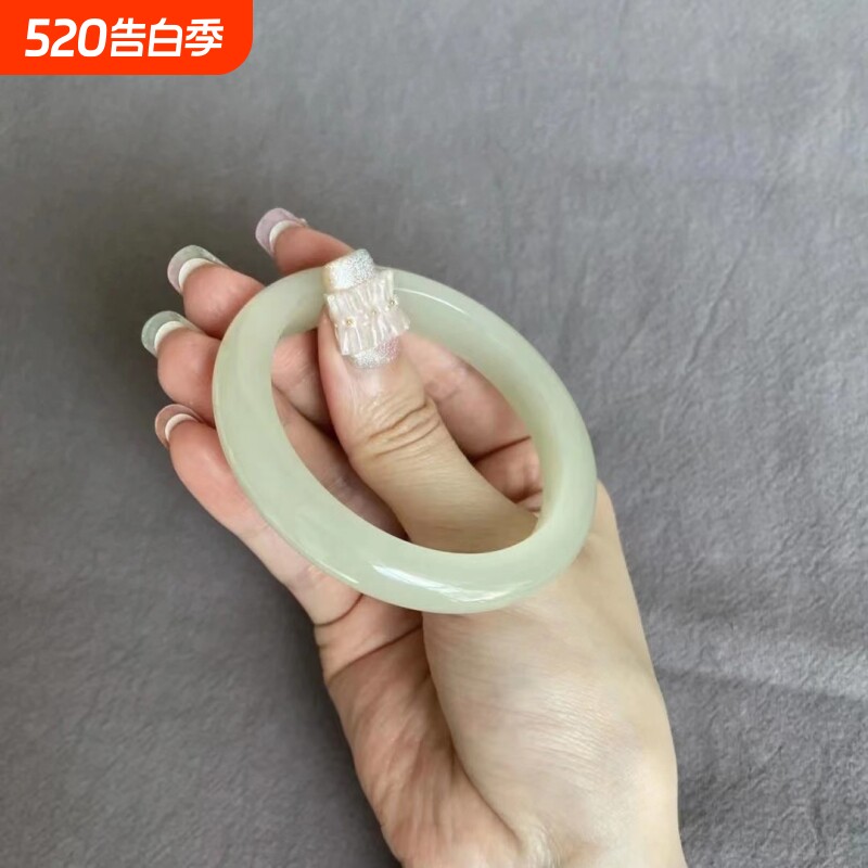 爆款仿新疆和田玉手镯羊脂玉女款白玉正品旺夫玉石玉镯送人礼物