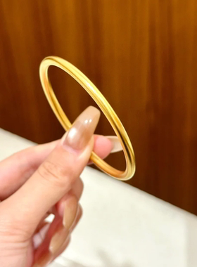 古法传承金手镯女素圈实心越南沙金手链环仿真黄金镀金9999不掉色
