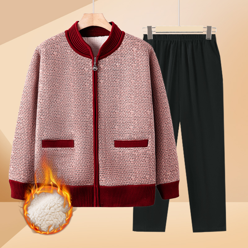 中老年妈妈秋冬外套奶奶上衣休闲