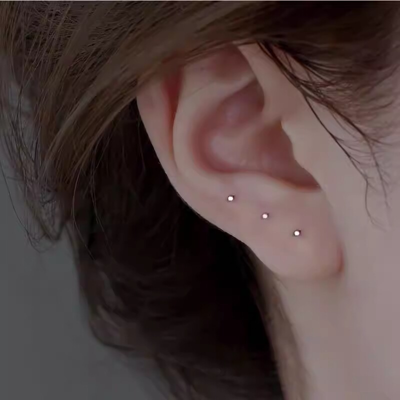 耳钉养耳棒女防过敏简约学生隐形足银耳棍养耳洞耳针耳饰