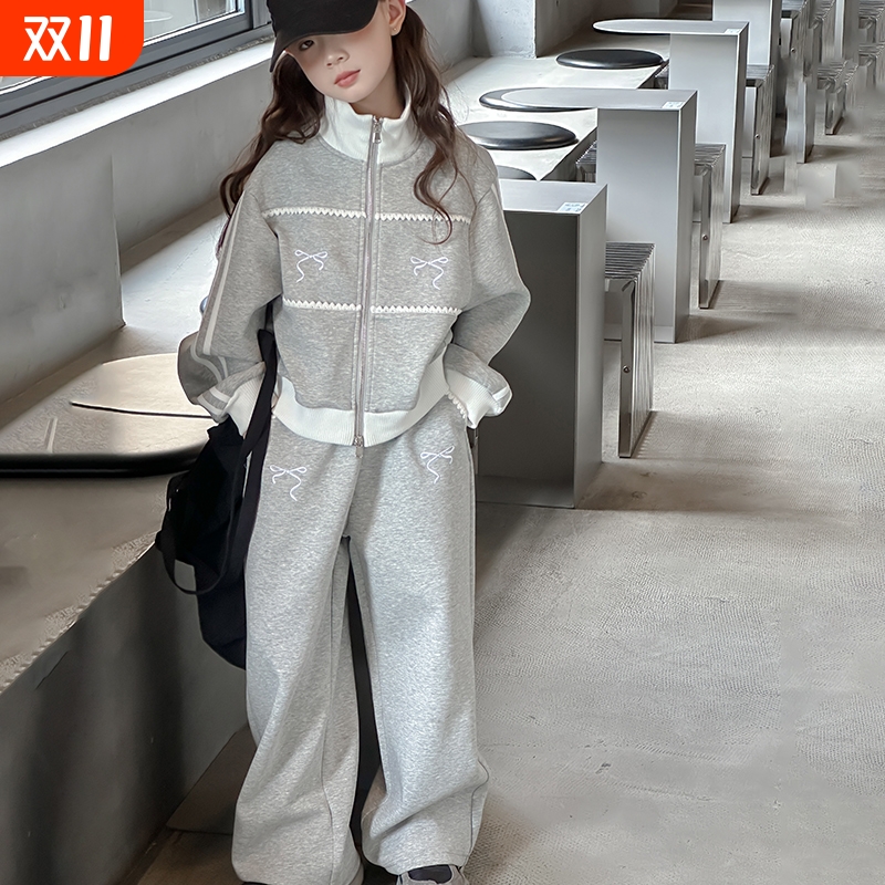 女童运动套装秋装2025新款儿童时髦洋气外套女孩大童春秋穿搭童装