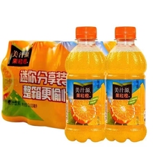 可口可乐美汁源果粒橙300ml迷你罐橙味饮料果汁饮料含果粒