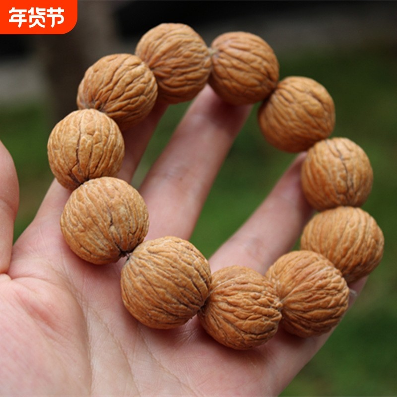 拉丝金丝猴头核桃佛珠菩提手串链深纹高桩手持把件盘文玩饰品土豪