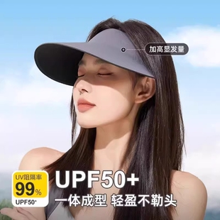 无痕一体遮阳防晒帽子紫外线女太阳夏季 帽檐运动空顶折叠 2026新款