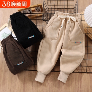 一条过冬儿童裤子棉裤灯芯绒男童加绒加厚冬季外穿三层东北男宝宝