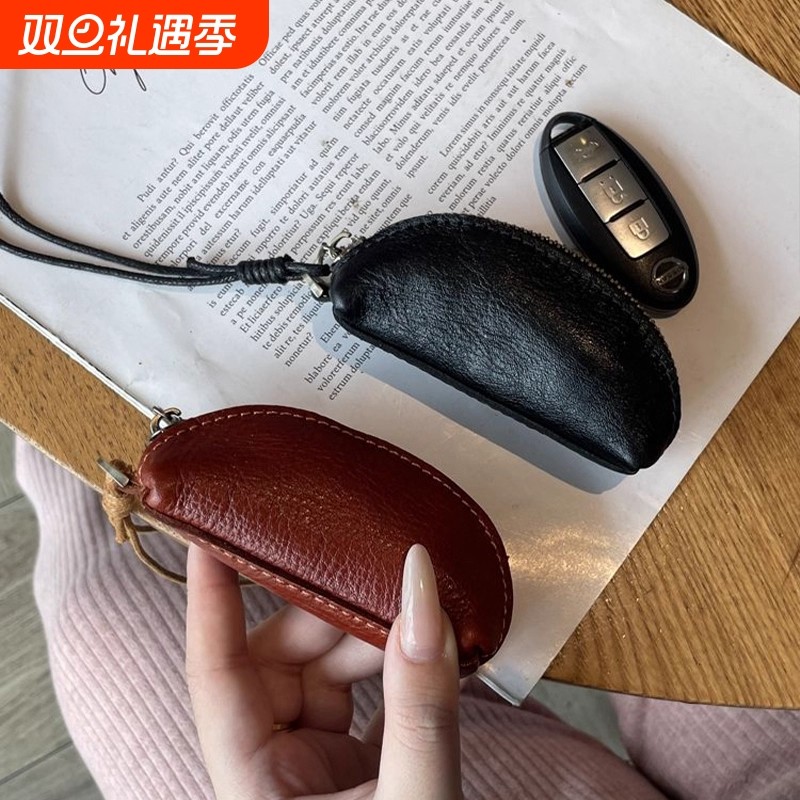 挂脖迷你卡包毛衣链2025新款小巧精致配饰零钱包挂件纯色小包项链