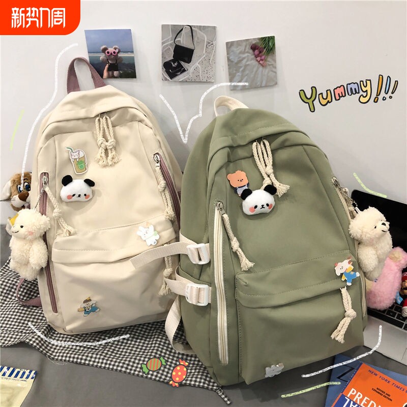 初中生书包女2024年新款女孩轻便大容量潮流高中女生高颜值尼龙布