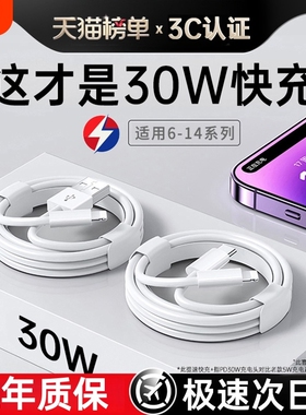 【原配30W快充】快充数据线适用苹果14iPhone13/12proMax11充电线器手机XS/XR/8p加长iPad平板6s2米7plus柚狮