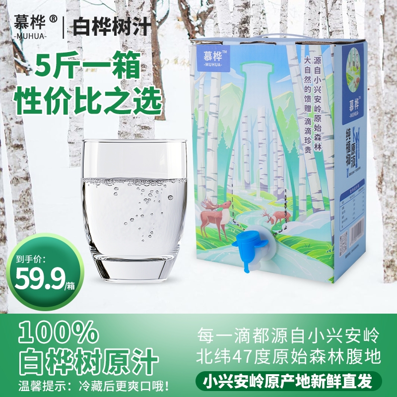 小兴安岭天然白桦树汁100%原液水植物饮料大容量家庭实惠装无添加