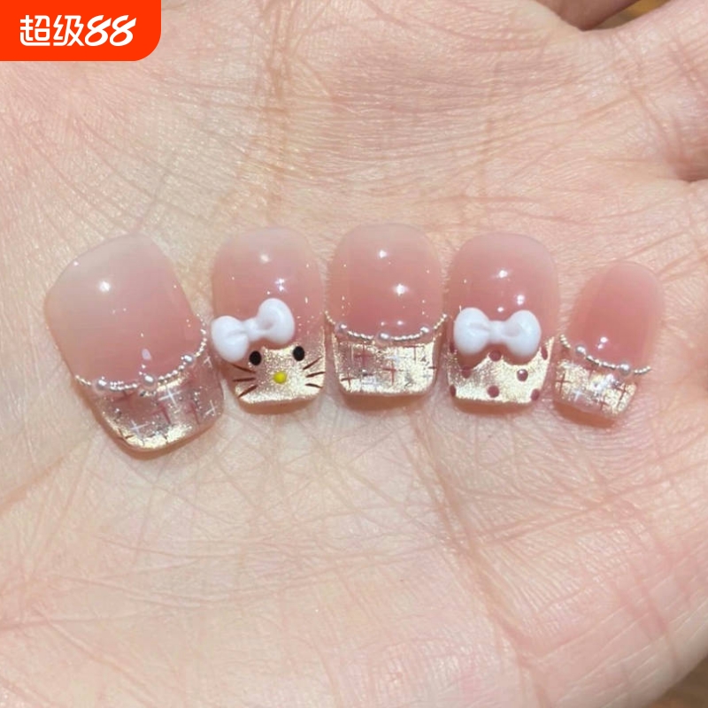 手工猫眼蝴蝶结美甲|137人收藏
