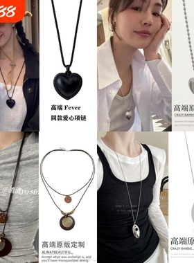 Fever黑色爱心项链|超3000次加购